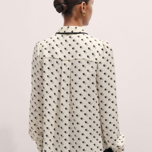 Me + Em Straight Blouse + Tie – luxury British Ivory in Me and Em exclusively at Coveti