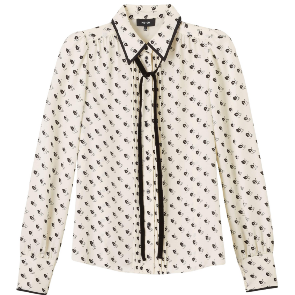Me and Em Straight Blouse + Tie – luxury British Ivory in Me and Em exclusively at Coveti