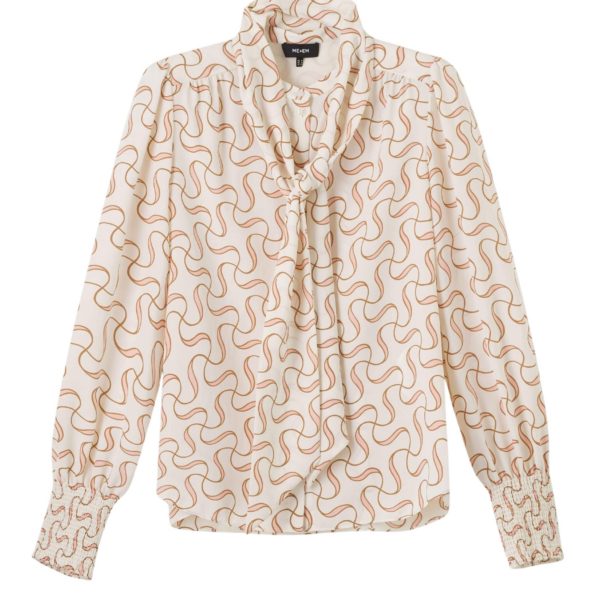 Me and Em Straight Blouse + Tie – luxury British Multicolour in Me and Em exclusively at Coveti