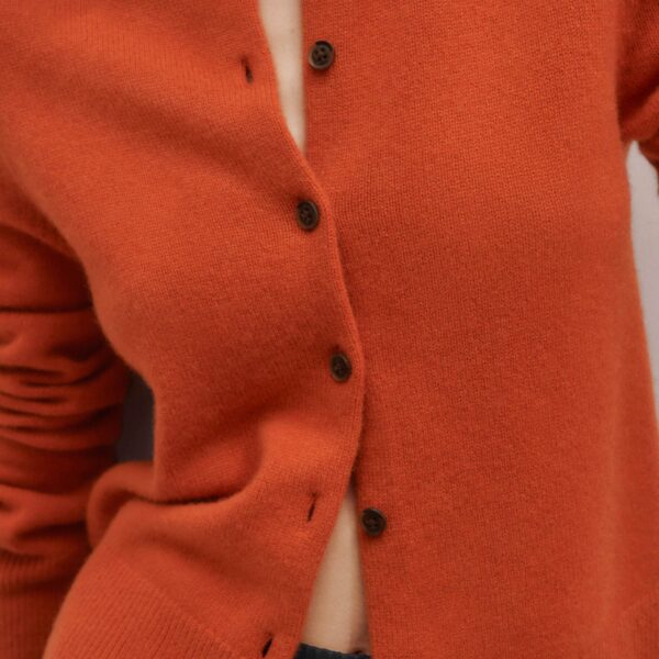 Me + Em Straight Cardigan – luxury British Orange in Me and Em exclusively at Coveti