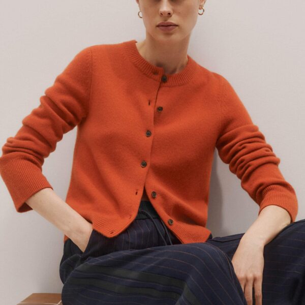 Me and Em Straight Cardigan – luxury British Orange in Me and Em exclusively at Coveti