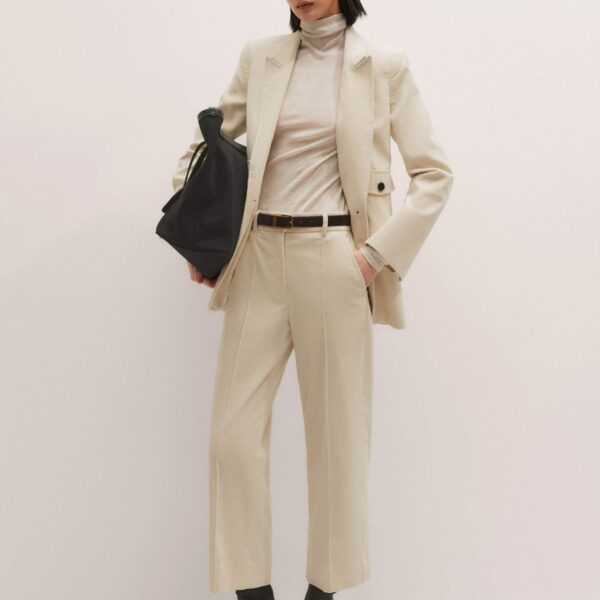 Me and Em Straight Crop Trouser – luxury British Ivory in Me and Em exclusively at Coveti