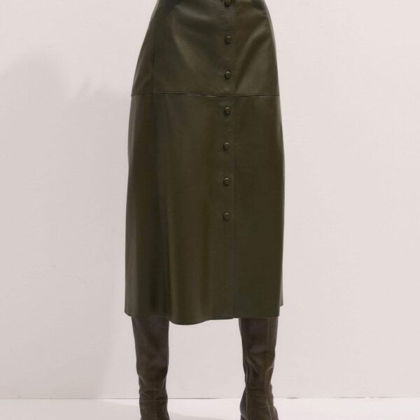 Me and Em Straight Maxi Skirt – luxury British Green in Me and Em exclusively at Coveti