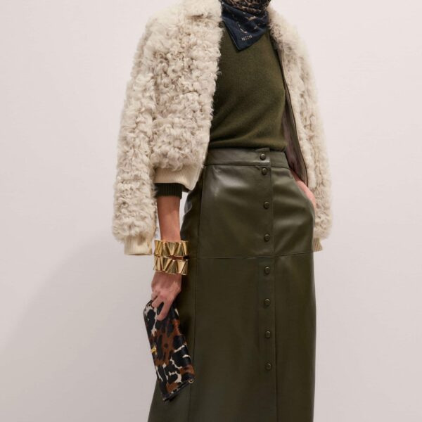Me and Em Straight Maxi Skirt – luxury British Green in Me and Em exclusively at Coveti