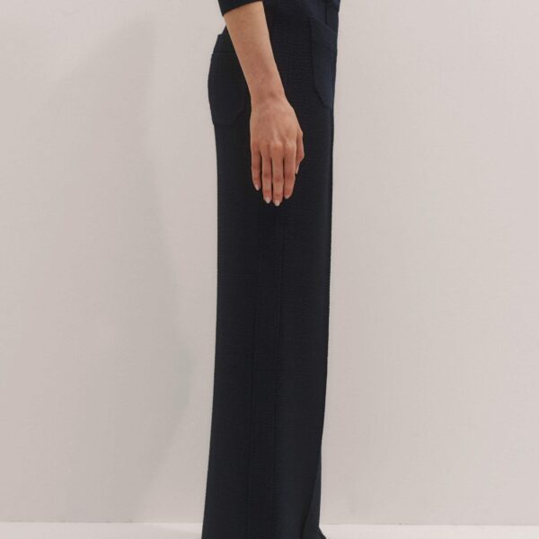 Me and Em Subtle Flare Trouser – luxury British Blue in Me and Em exclusively at Coveti