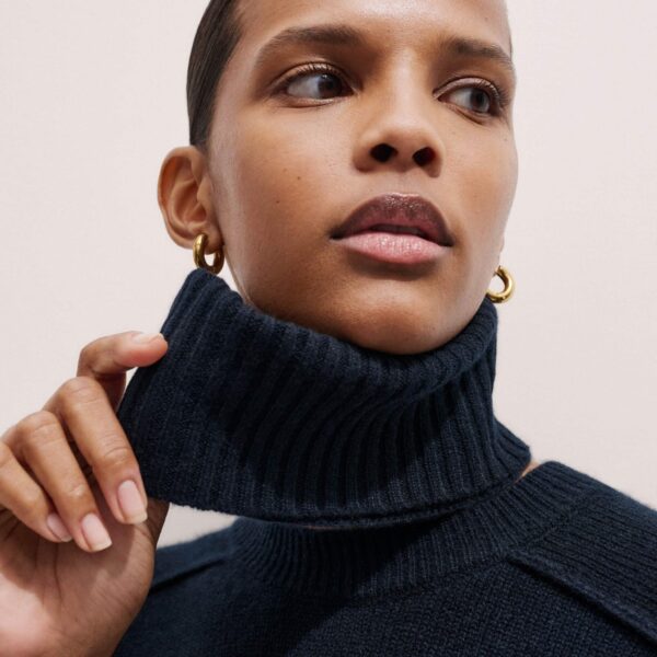 Me and Em Sunday Jumper + Snood – luxury British Blue in Me and Em exclusively at Coveti