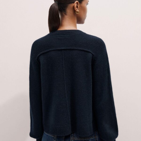 Me + Em Sunday Sweater + Snood – luxury British Blue in Me and Em exclusively at Coveti
