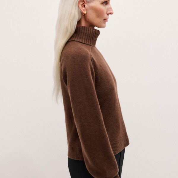Me and Em Sunday Sweater + Snood – luxury British Brown in Me and Em exclusively at Coveti