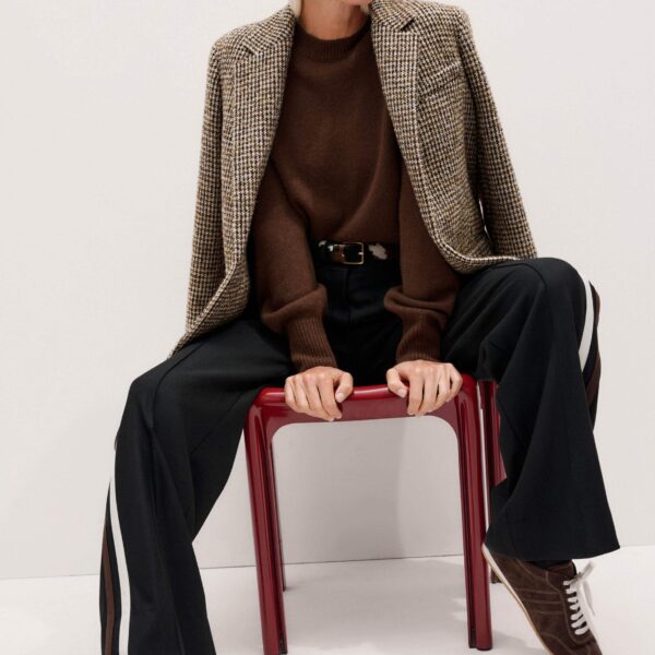 Me and Em Sunday Sweater + Snood – luxury British Brown in Me and Em exclusively at Coveti