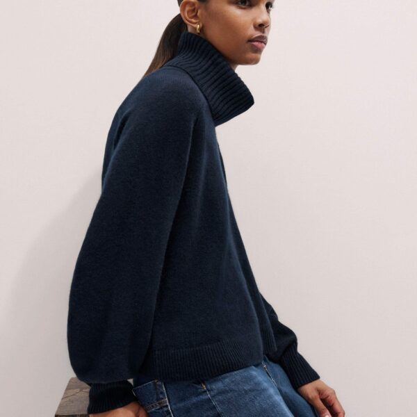 Me and Em Sunday Sweater + Snood – luxury British Blue in Me and Em exclusively at Coveti