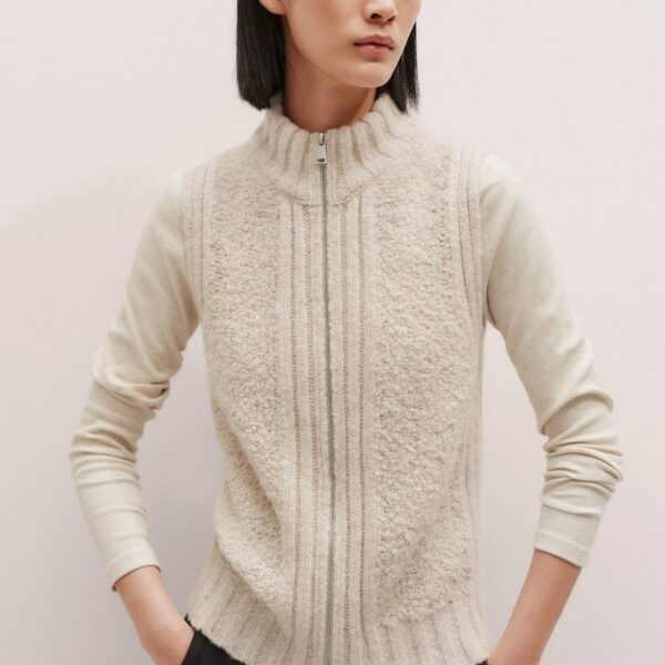 Me and Em Teddy Knit Vest – luxury British Ivory in Me and Em exclusively at Coveti