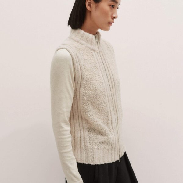 Me + Em Teddy Knit Vest – luxury British Ivory in Me and Em exclusively at Coveti