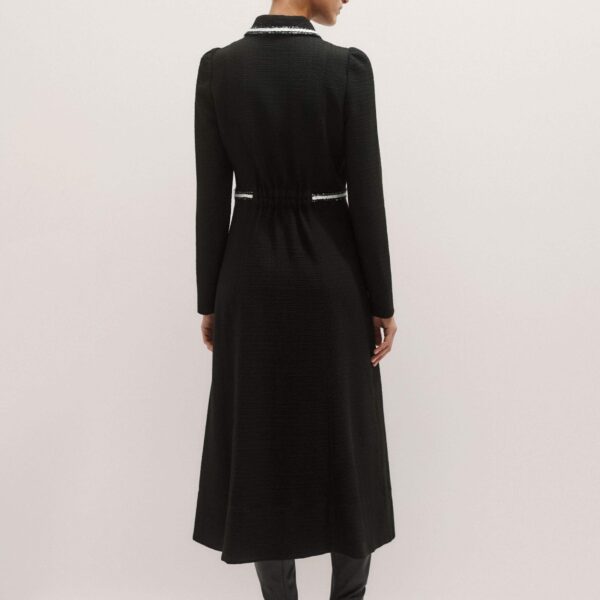 Me + Em Textured Midi Dress – luxury British Black in Me and Em exclusively at Coveti