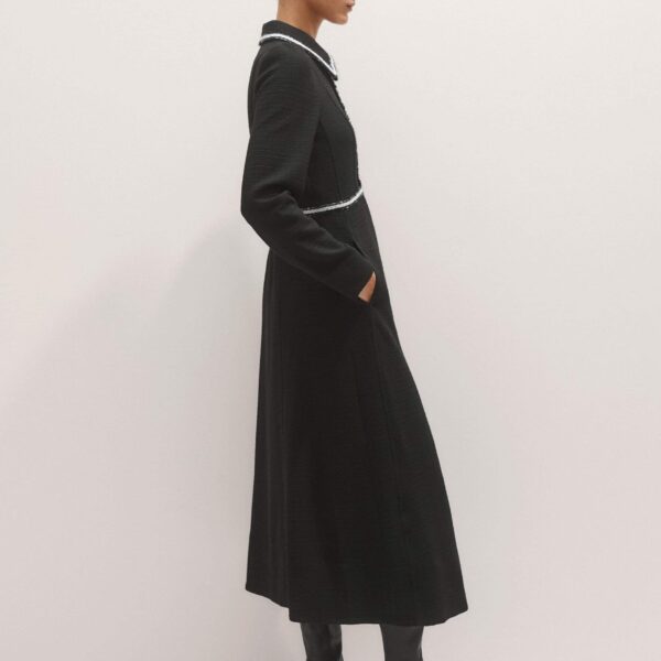 Me + Em Textured Midi Dress – luxury British Black in Me and Em exclusively at Coveti
