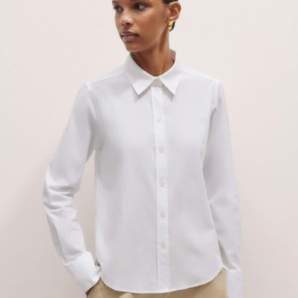 Me + Em Travel Layering Shirt – luxury British White in Me and Em exclusively at Coveti