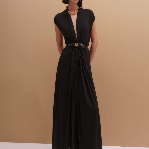 Me and Em Twist Front Maxi Dress – luxury British Black in Me and Em exclusively at Coveti