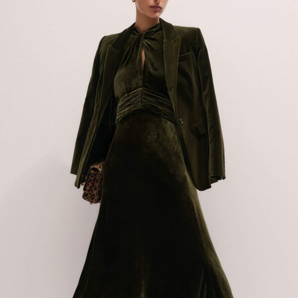 Me and Em Twist Neck Maxi Dress – luxury British Green in Me and Em exclusively at Coveti