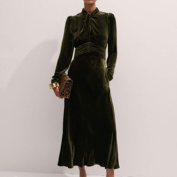 Me and Em Twist Neck Maxi Dress – luxury British Green in Me and Em exclusively at Coveti