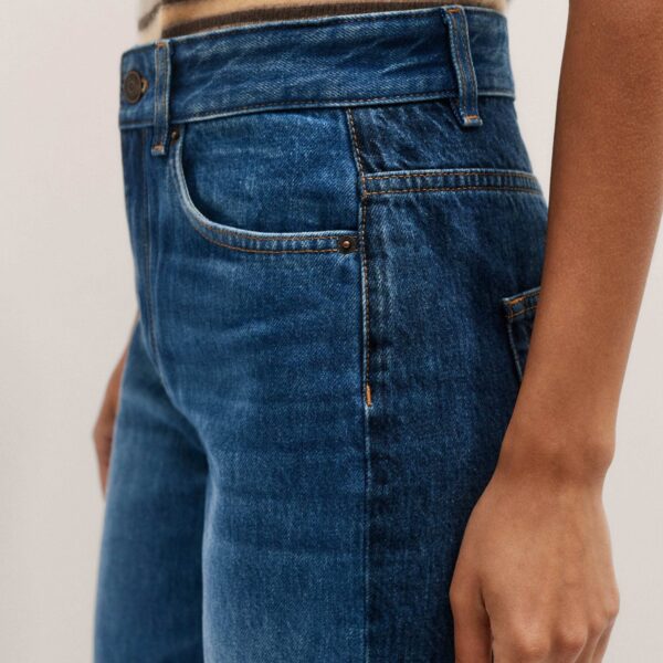 Me + Em Two-Tone Straight Crop Jean – luxury British Blue in Me and Em exclusively at Coveti