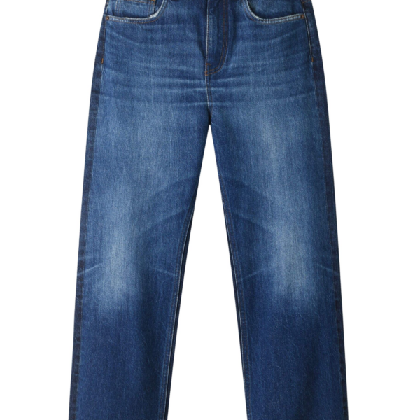 Me and Em Two-Tone Straight Crop Jean – luxury British Blue in Me and Em exclusively at Coveti