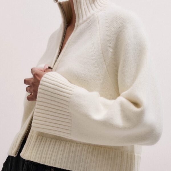 Me and Em Two-Way Zip Jacket – luxury British Ivory in Me and Em exclusively at Coveti