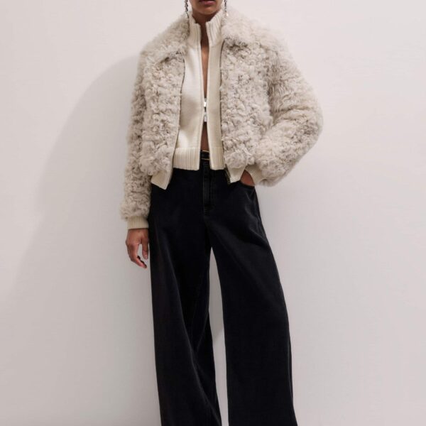 Me and Em Two-Way Zip Jacket – luxury British Ivory in Me and Em exclusively at Coveti
