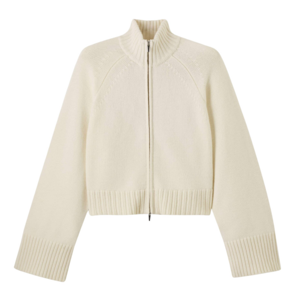 Me and Em Two-Way Zip Jacket – luxury British Ivory in Me and Em exclusively at Coveti