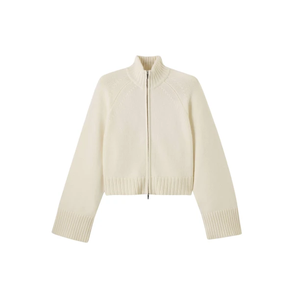 Me and Em Two-Way Zip Jacket – luxury British Ivory in Me and Em exclusively at Coveti