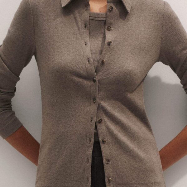 Me + Em Ultimate Crew Neck Tank – luxury British Brown in Me and Em exclusively at Coveti