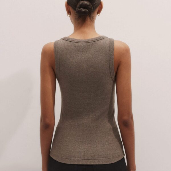 Me and Em Ultimate Crew Neck Tank – luxury British Brown in Me and Em exclusively at Coveti