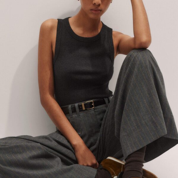 Me and Em Ultimate Crew Neck Tank – luxury British Gray in Me and Em exclusively at Coveti