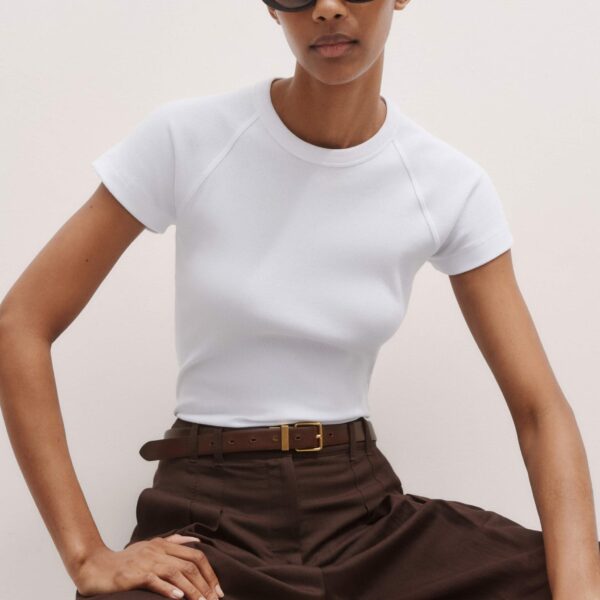 Me and Em Ultimate Raglan Tee – luxury British White in Me and Em exclusively at Coveti