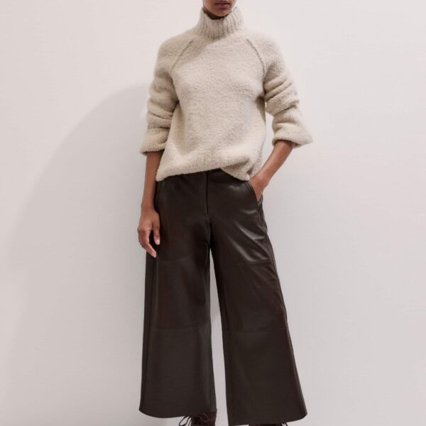 Me + Em Wide-Leg Culotte – luxury British Brown in Me and Em exclusively at Coveti