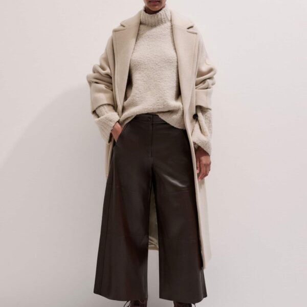 Me + Em Wide-Leg Culotte – luxury British Brown in Me and Em exclusively at Coveti