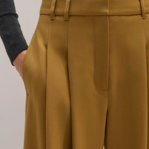 Me and Em Wide-Leg Pleat Pant – luxury British Yellow in Me and Em exclusively at Coveti