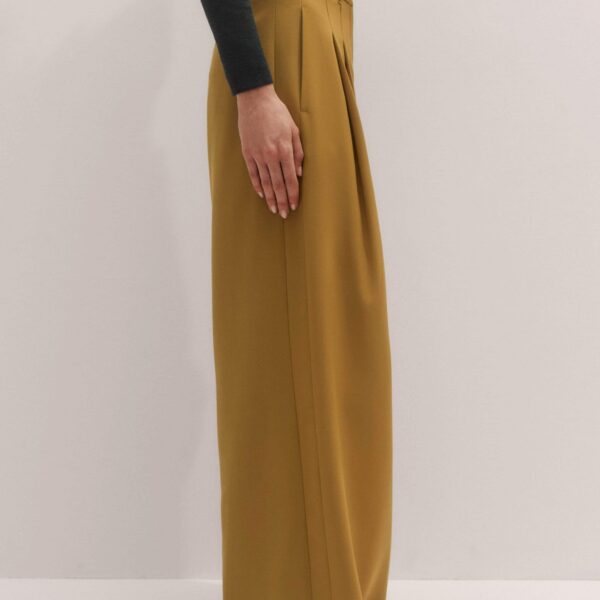 Me and Em Wide-Leg Pleat Trouser – luxury British Yellow in Me and Em exclusively at Coveti