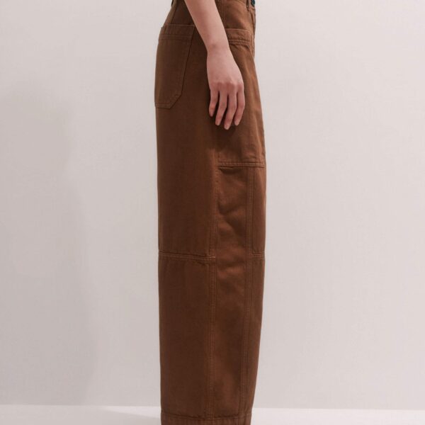 Me + Em Wide Taper Trouser – luxury British Brown in Me and Em exclusively at Coveti