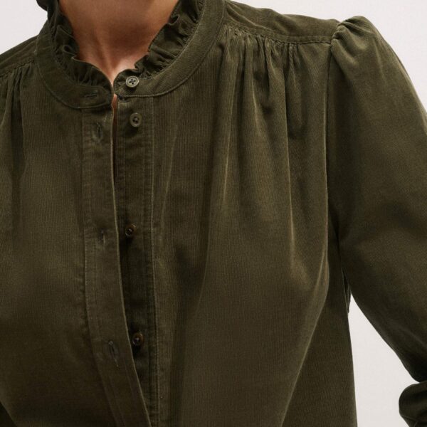 Me and Em Winter Blouse – luxury British Green in Me and Em exclusively at Coveti