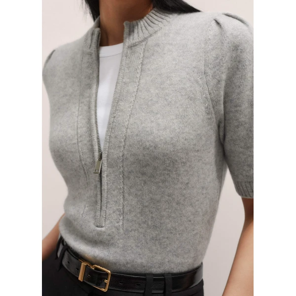 Me and Em Zip Neck Knit Tee, view 4