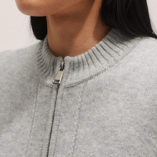 Me + Em Zip Neck Knit Tee – luxury British Gray in Me and Em exclusively at Coveti