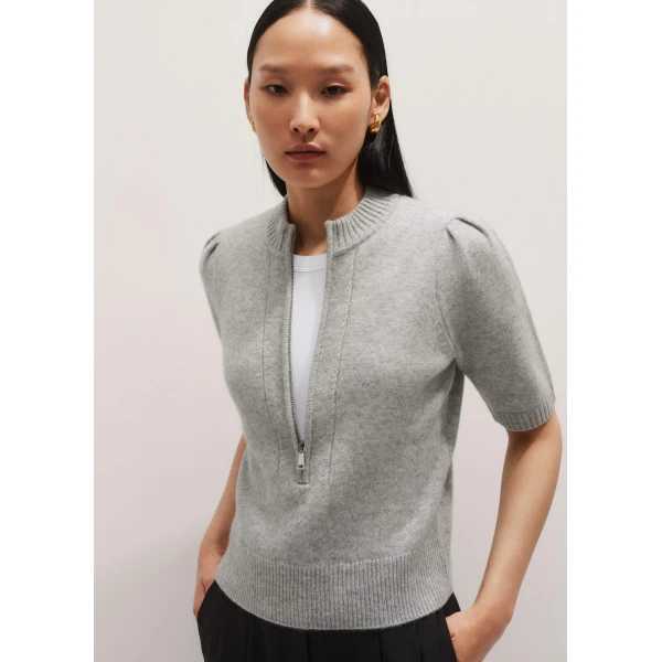 Me and Em Zip Neck Knit Tee, view 7