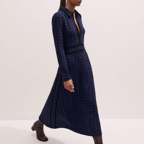 Me and Em Zip Neck Maxi Dress – luxury British Blue in Me and Em exclusively at Coveti