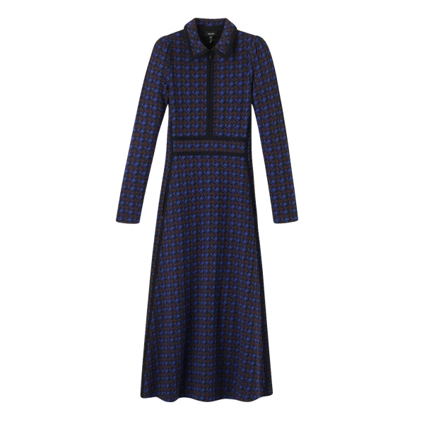 Me and Em Zip Neck Maxi Dress – luxury British Blue in Me and Em exclusively at Coveti