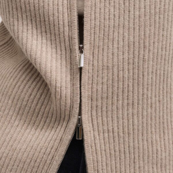 Me + Em Zip Sweater Vest – luxury British Beige in Me and Em exclusively at Coveti