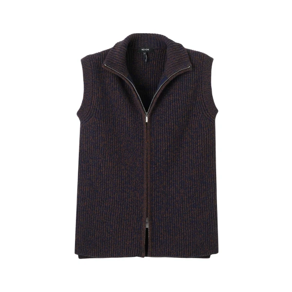 Me and Em Zip Sweater Vest – luxury British Brown in Me and Em exclusively at Coveti