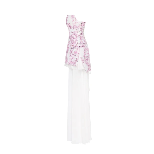 Milla 2-in-1 pink sakura mini with a detachable underskirt Dress, view 4