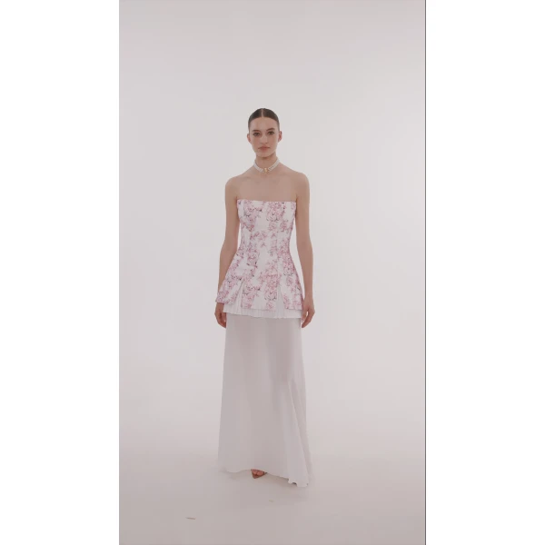 Milla 2-in-1 pink sakura mini with a detachable underskirt Dress, view 6