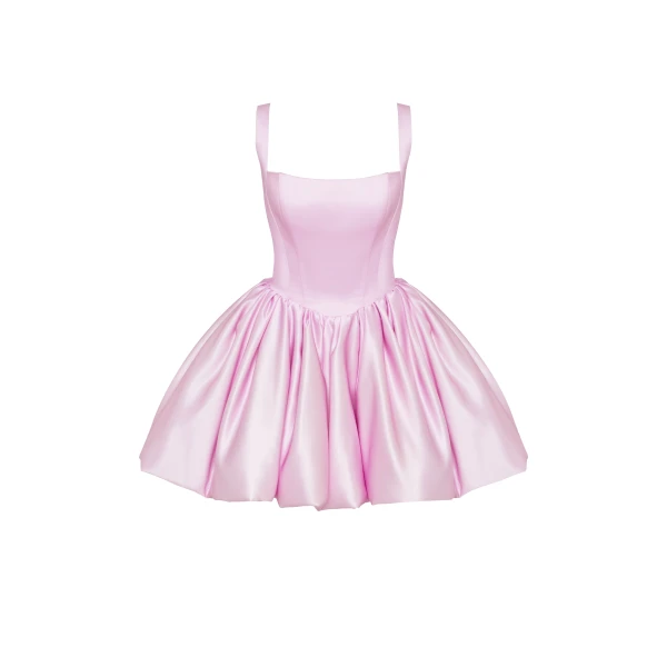 Milla Adorable pink mini dress with puffy skirt, Glow-Up