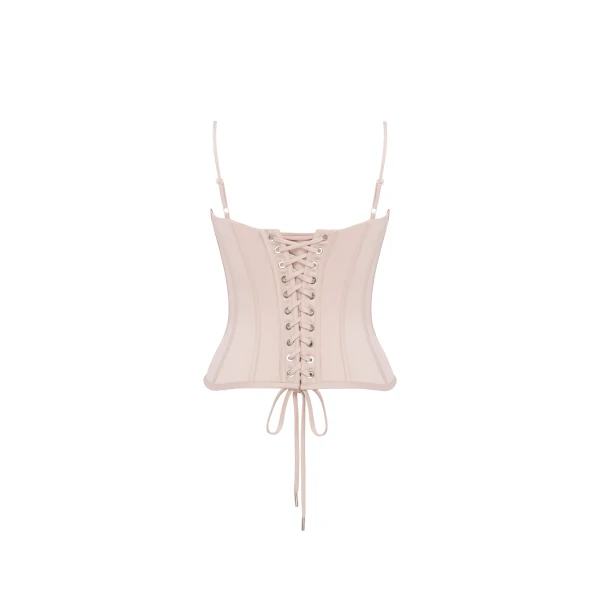 Milla Beige sculpting lace corset, Parisienne Top, view 4