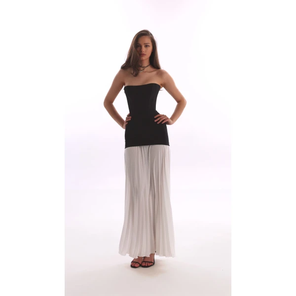 Milla Black&White dress with a pleated skirt, Parisienne, view 7